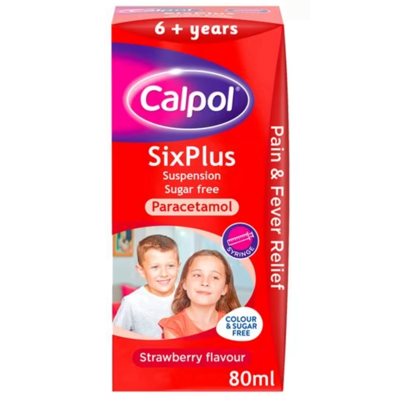 Calpol Six Plus Susp Colour/Sugar FREE 80ml